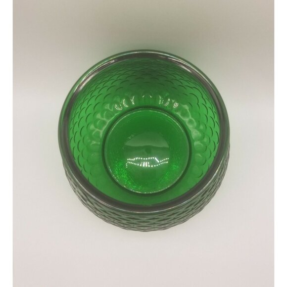 E O Brody USA Emerald Green Glass Planter Bowl Fish Scale Pattern G100 Vintage - Picture 2 of 9